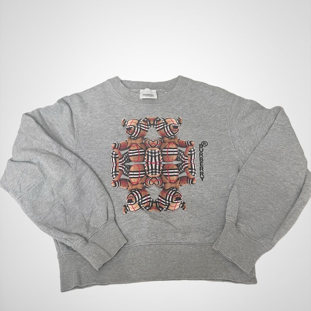 Authentic kids Burberry Thomas Bear Motif cotton grey Sweatshirt 10